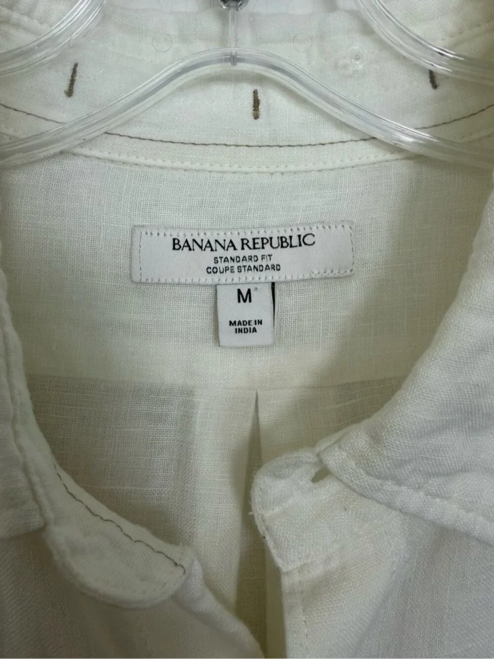 Banana Republic Standard Fit Linen Shirt Size Medium White